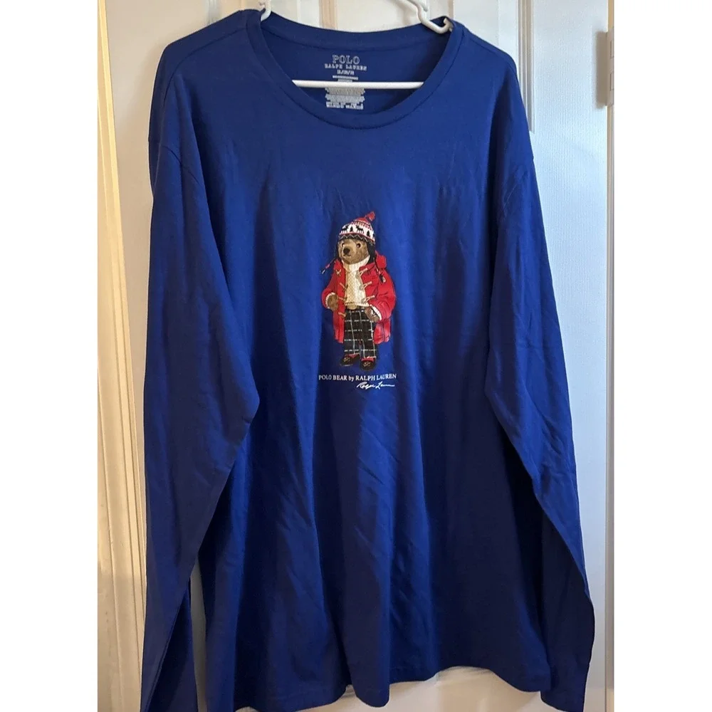 Polo Bear Ralph Lauren Big Logo Long Sleeve Tee T Shirt Mens Size X-Large